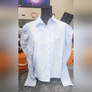 LABELRAIL X OLIVIA & ALICE Light Blue With Lace Ruffles On Front Size 18